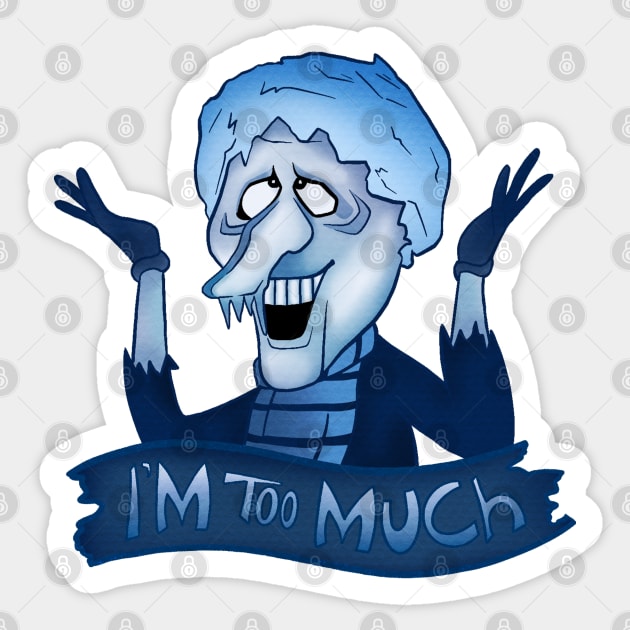 Snow Miser Too Much Sticker by LeMae Macabre